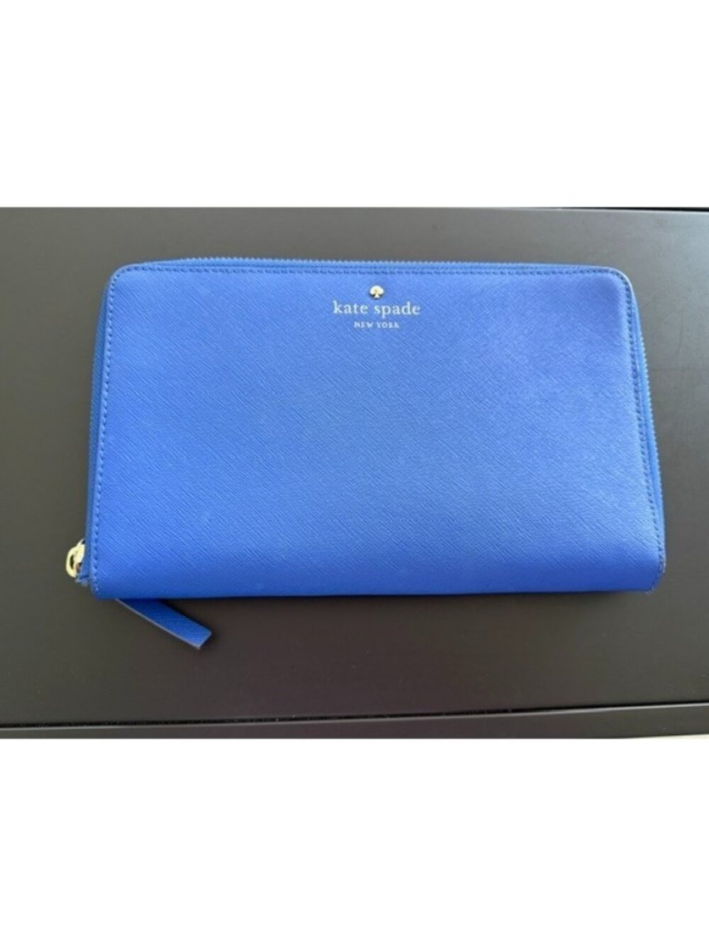 Kate Spade Grand Street Royal Blue Zip Around Travel Walet Passport Organizer